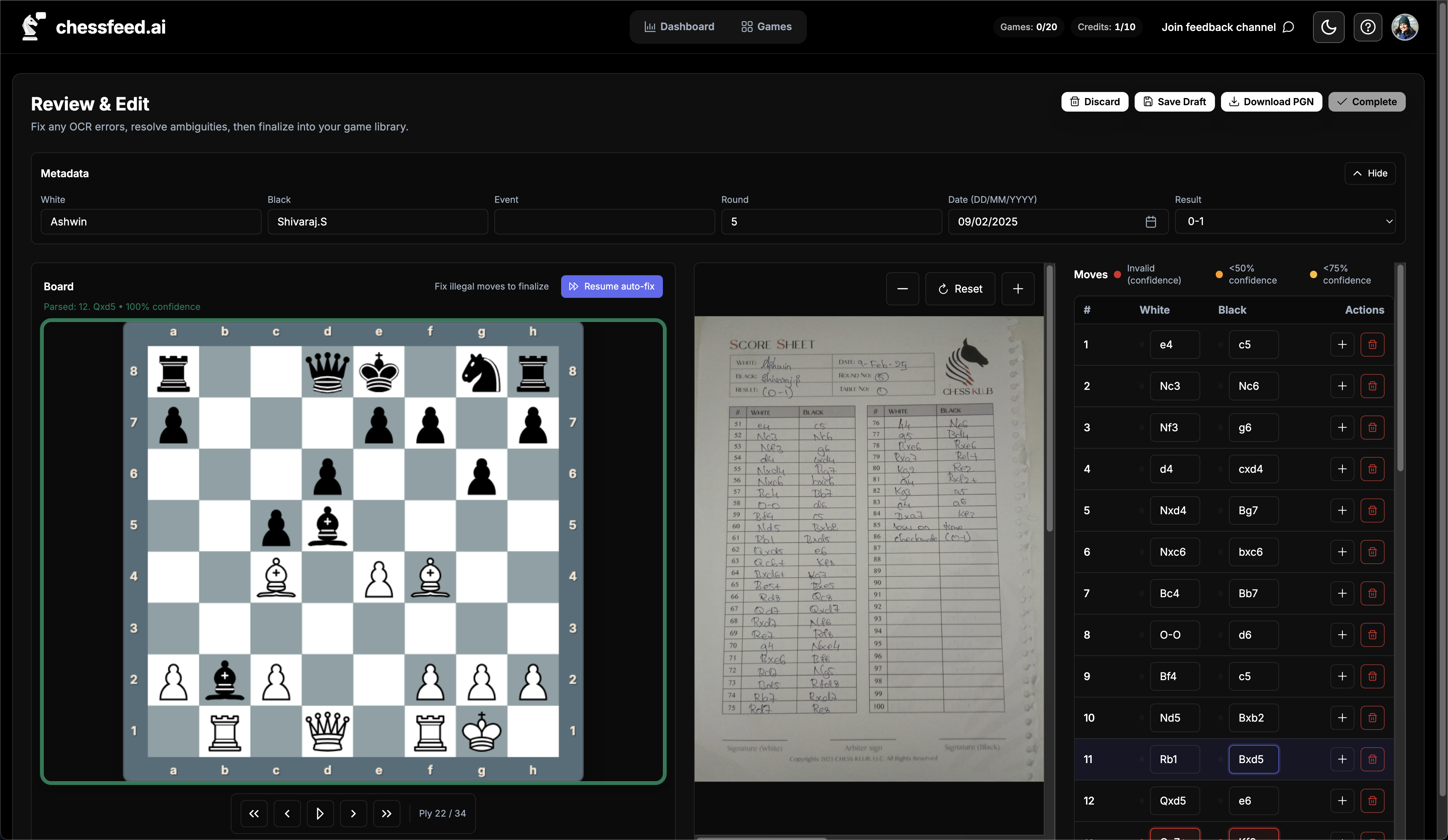 Scoresheet Digitizer